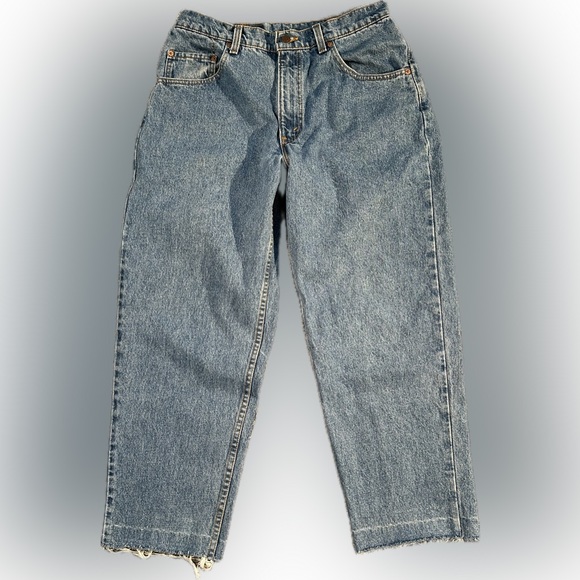 Levi's Denim - Vintage 90’s Levi’s 560 Denim Blue Jeans Loose Fit Wide Tapered Leg Raw Hem USA
